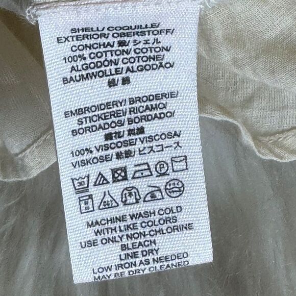 Free People Crazy Little Thing Cream/White Embroidered Cotton Peplum Top Sz M - Picture 10 of 12